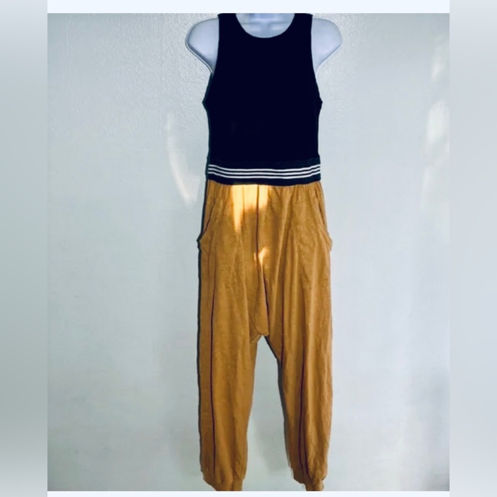 Free People intimately colorblock harem jumper mustard and black size S/M